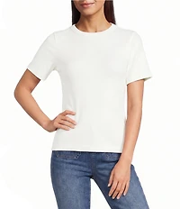Gibson & Latimer Knit Nylon Crew Neckline Short Sleeve Seamless Top