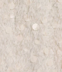 Gibson & Latimer Knit Sequin Crew Neck Elbow Sleeve Sweater