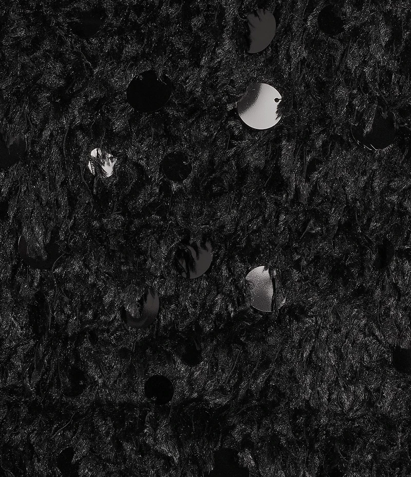 Gibson & Latimer Knit Sequin Crew Neck Elbow Sleeve Sweater