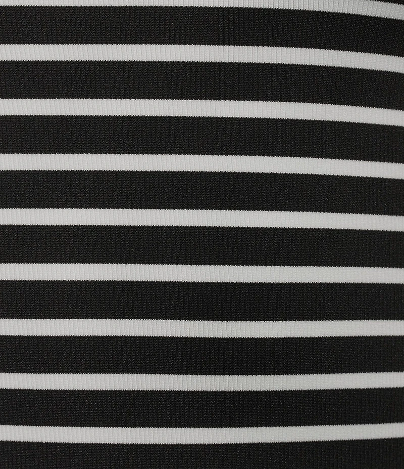 Gibson & Latimer Knit Striped Crew Neck Short Sleeve Seamless Top