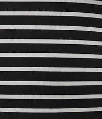 Gibson & Latimer Knit Striped Crew Neck Short Sleeve Seamless Top