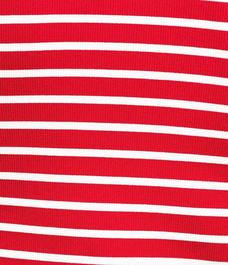Gibson & Latimer Knit Striped Crew Neck Short Sleeve Seamless Top