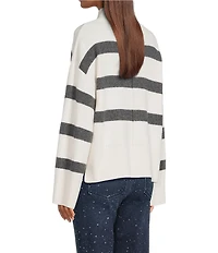 Gibson & Latimer Knit Striped Turtleneck Long Sleeve Sweater