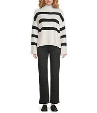 Gibson & Latimer Knit Striped Turtleneck Long Sleeve Sweater