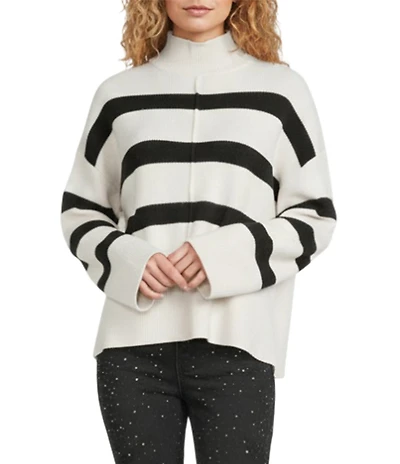 Gibson & Latimer Knit Striped Turtleneck Long Sleeve Sweater