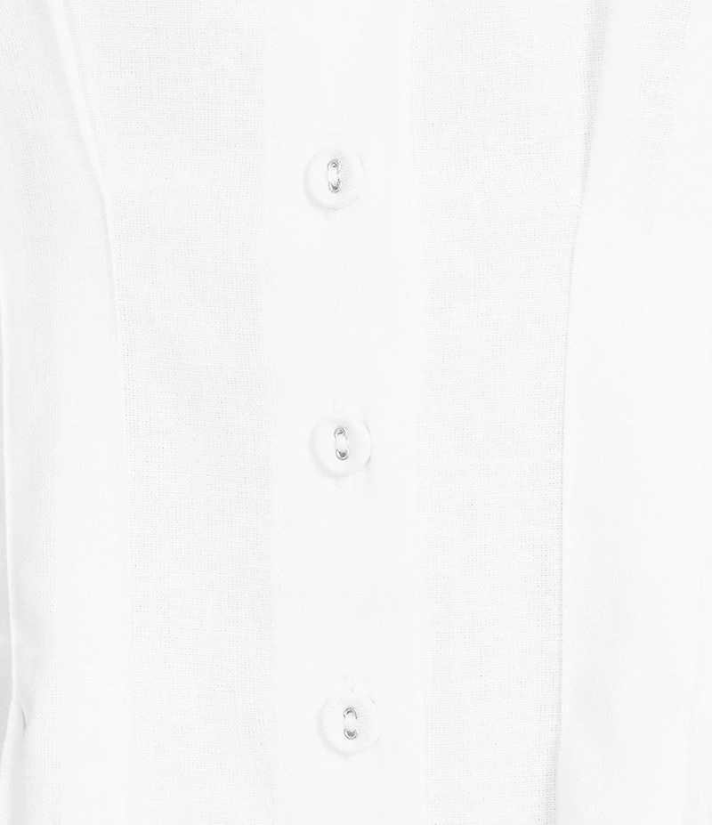 Gibson & Latimer Linen Blend Collared Short Sleeve Button Front A-Line Dress