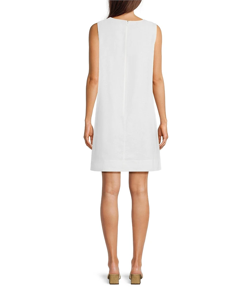 Gibson & Latimer Linen High Scoop Neck Sleeveless Coordinating Mini Dress