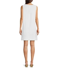 Gibson & Latimer Linen High Scoop Neck Sleeveless Coordinating Mini Dress