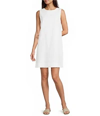 Gibson & Latimer Linen High Scoop Neck Sleeveless Coordinating Mini Dress