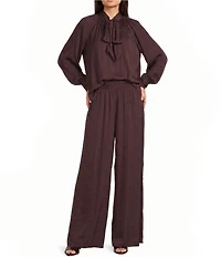 Gibson & Latimer Mid-Rise Full Wide Leg Coordinating Pants