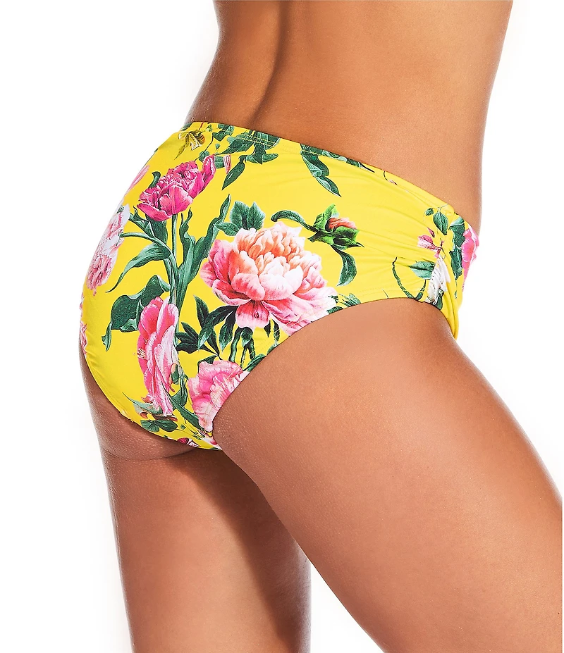 Gibson & Latimer Milan Garden Side Shirred Mid Rise Swim Bottom