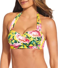 Gibson & Latimer Milan Garden Twisted Halter Swim Top