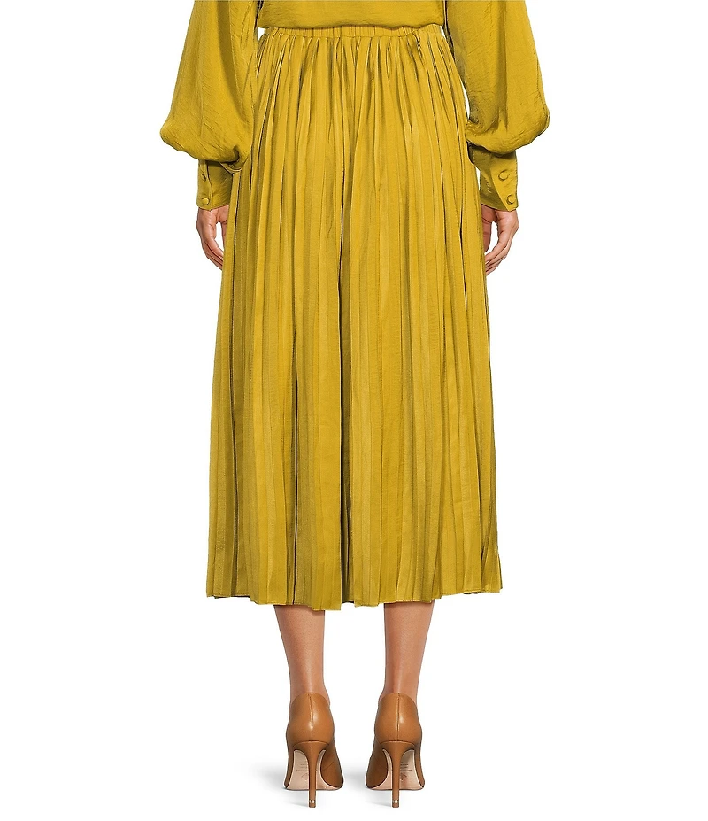 Gibson & Latimer Moonshadow Belted Pleated Midi Skirt