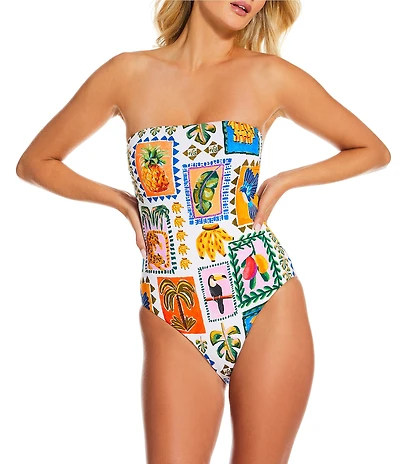 Gibson & Latimer Orchard Oasis Bandeau One Piece Swimsuit