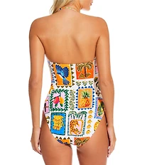 Gibson & Latimer Orchard Oasis Bandeau One Piece Swimsuit