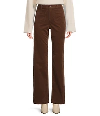 Gibson & Latimer Perfect Fit Corduroy High Rise Patch Pocket Straight Leg Pants