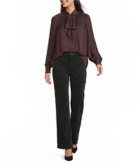 Gibson & Latimer Perfect Fit Corduroy High Rise Patch Pocket Straight Leg Pants