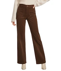 Gibson & Latimer Perfect Fit Corduroy High Rise Patch Pocket Straight Leg Pants