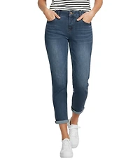 Gibson & Latimer Perfect Fit Stretch Denim Mid Rise Skinny Rolled Cuff Jeans