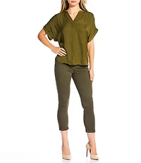 Gibson & Latimer Perfect Fit Twill Mid Rise Roll-Cuff Skinny Jeans