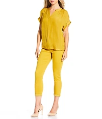 Gibson & Latimer Perfect Fit Twill Mid Rise Roll-Cuff Skinny Jeans