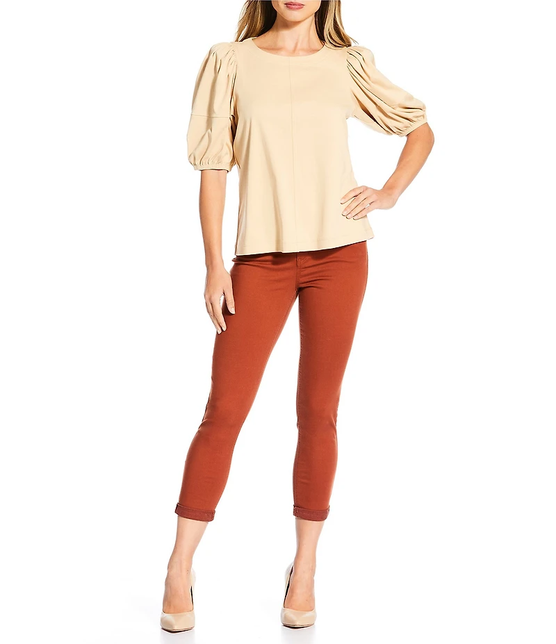 Gibson & Latimer Perfect Fit Twill Mid Rise Roll-Cuff Skinny Jeans