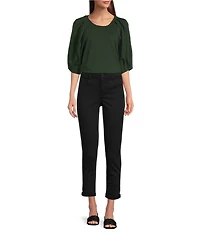 Gibson & Latimer Perfect Fit Twill Mid Rise Roll-Cuff Skinny Jeans