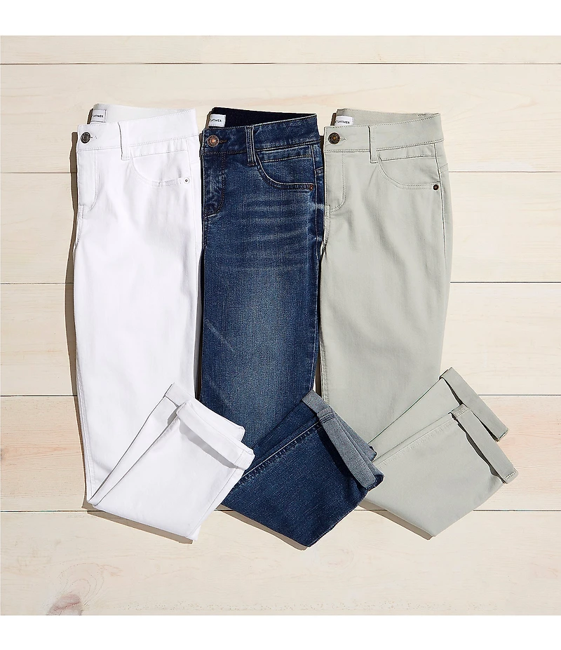 Gibson & Latimer Perfect Fit Twill Mid Rise Roll-Cuff Skinny Jeans