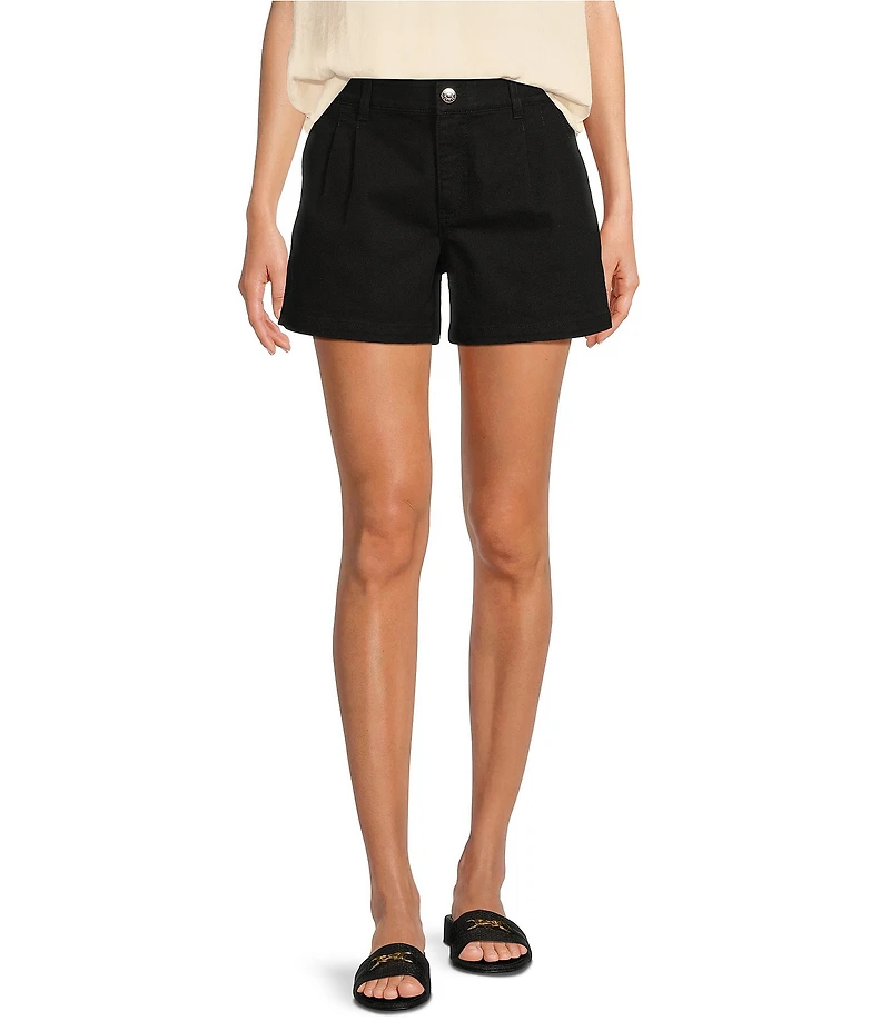 Gibson & Latimer Perfect Fit Denim Mid Rise Pleated Shorts