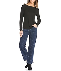 Gibson & Latimer Perfect Fit Denim Mid Rise Rhinestone Straight Leg Full Length Jeans