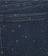 Gibson & Latimer Perfect Fit Denim Mid Rise Rhinestone Straight Leg Full Length Jeans