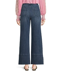 Gibson & Latimer Perfect Fit Denim Mid Rise Wide Ankle Leg Split Side Hem Palazzo Jeans