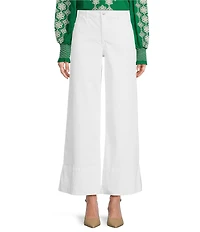 Gibson & Latimer Perfect Fit Denim Mid Rise Wide Ankle Leg Split Side Hem Palazzo Jeans