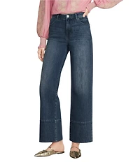 Gibson & Latimer Perfect Fit Denim Mid Rise Wide Ankle Leg Split Side Hem Palazzo Jeans