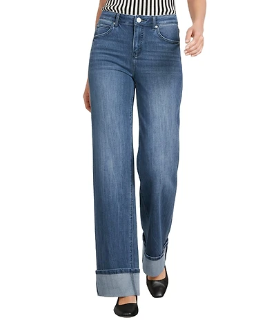 Gibson & Latimer Perfect Fit Denim Mid Rise Wide Leg Jeans