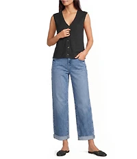 Gibson & Latimer Perfect Fit Mid Rise Relaxed Fit Roll Cuff Jeans