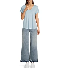 Gibson & Latimer Perfect Fit Palazzo Twill Denim Ankle Jeans