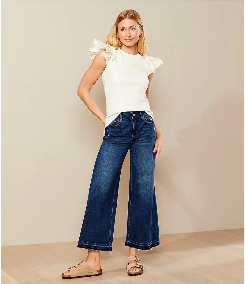 Gibson & Latimer Perfect Fit Palazzo Twill Denim Ankle Jeans