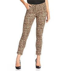 Gibson & Latimer Perfect Fit Roll-Cuff Leopard Print Skinny Twill Pants