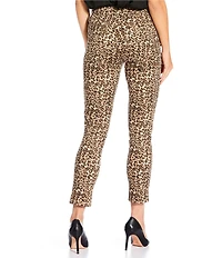 Gibson & Latimer Perfect Fit Roll-Cuff Leopard Print Skinny Twill Pants