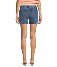 Gibson & Latimer Perfect Fit Stonewash Denim Mid Rise Tie Waist Shorts