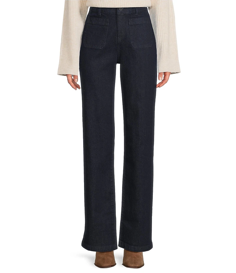 Gibson & Latimer Perfect Fit Stretch Denim High Rise Patch Pocket Straight Leg Jeans