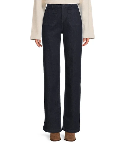 Gibson & Latimer Perfect Fit Stretch Denim High Rise Patch Pocket Straight Leg Jeans