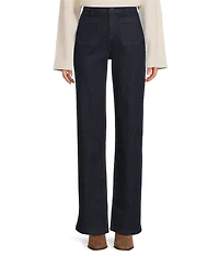 Gibson & Latimer Perfect Fit Stretch Denim High Rise Patch Pocket Straight Leg Jeans