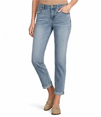 Gibson & Latimer Perfect Fit Stretch Denim Mid Rise Skinny Rolled Cuff Jeans