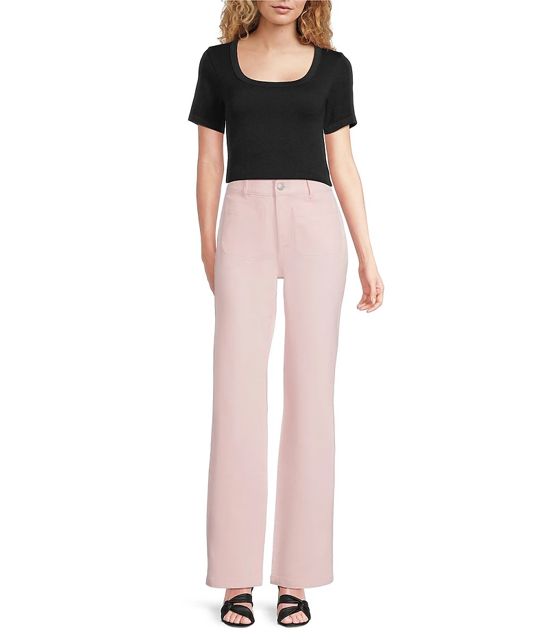 Gibson & Latimer Perfect Fit Twill High Rise Patch Pocket Straight Leg Jeans