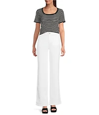 Gibson & Latimer Perfect Fit Twill High Rise Patch Pocket Straight Leg Jeans