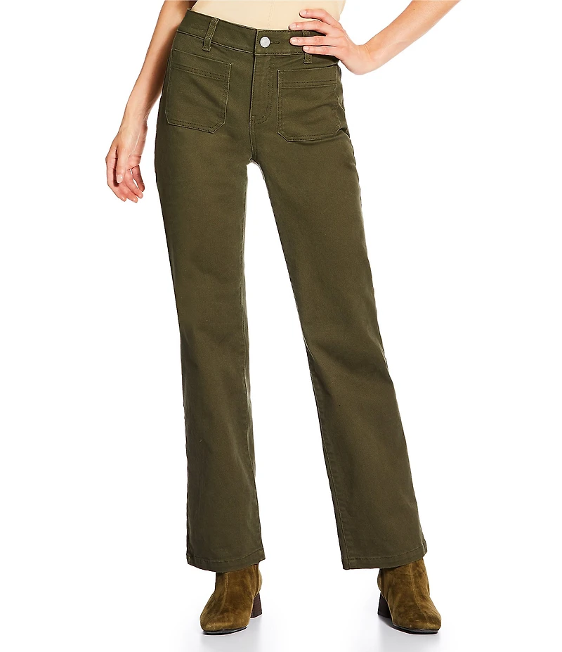 Gibson & Latimer Perfect Fit Twill High Rise Patch Pocket Straight Leg Jeans