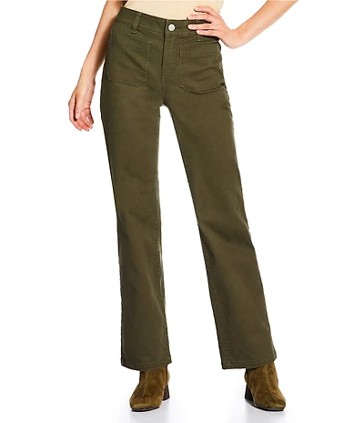 Gibson & Latimer Perfect Fit Twill High Rise Patch Pocket Straight Leg Jeans