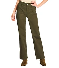 Gibson & Latimer Perfect Fit Twill High Rise Patch Pocket Straight Leg Jeans